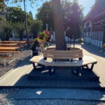 Havebænk til Restaurant Bondestuen på specialmål - Søgaard tømrer og snedker